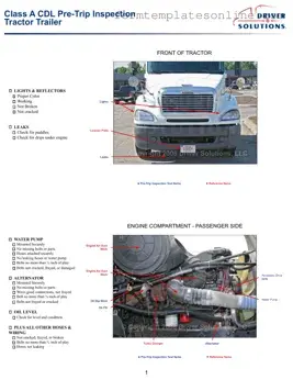 Pre Trip Inspection Checklist PDF Form