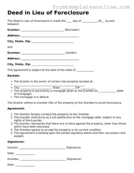 Attorney-Approved Deed in Lieu of Foreclosure Template