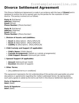Attorney-Approved Divorce Settlement Agreement Template