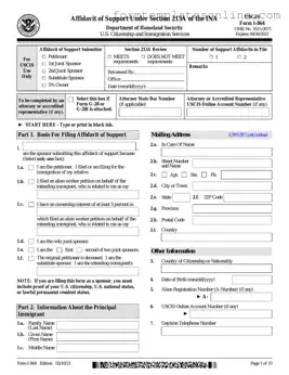 USCIS I-864 PDF Form