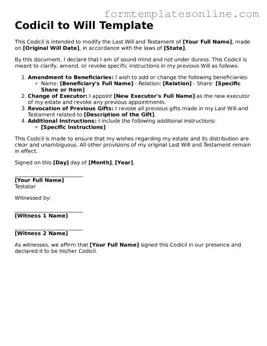 Attorney-Approved Codicil to Will Template