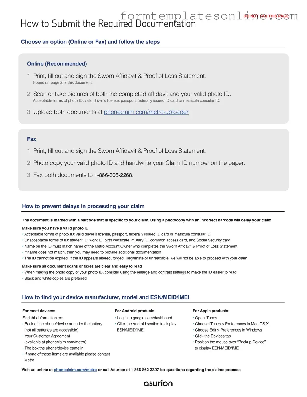 Asurion F-017-08 MEN PDF Form