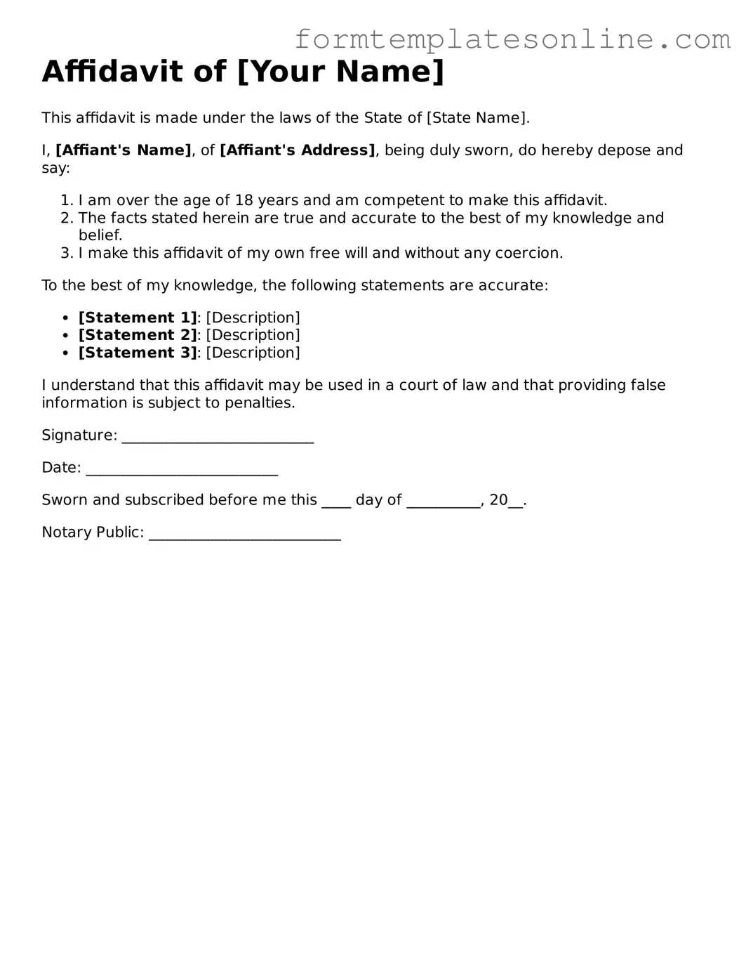 Attorney-Approved Affidavit Template